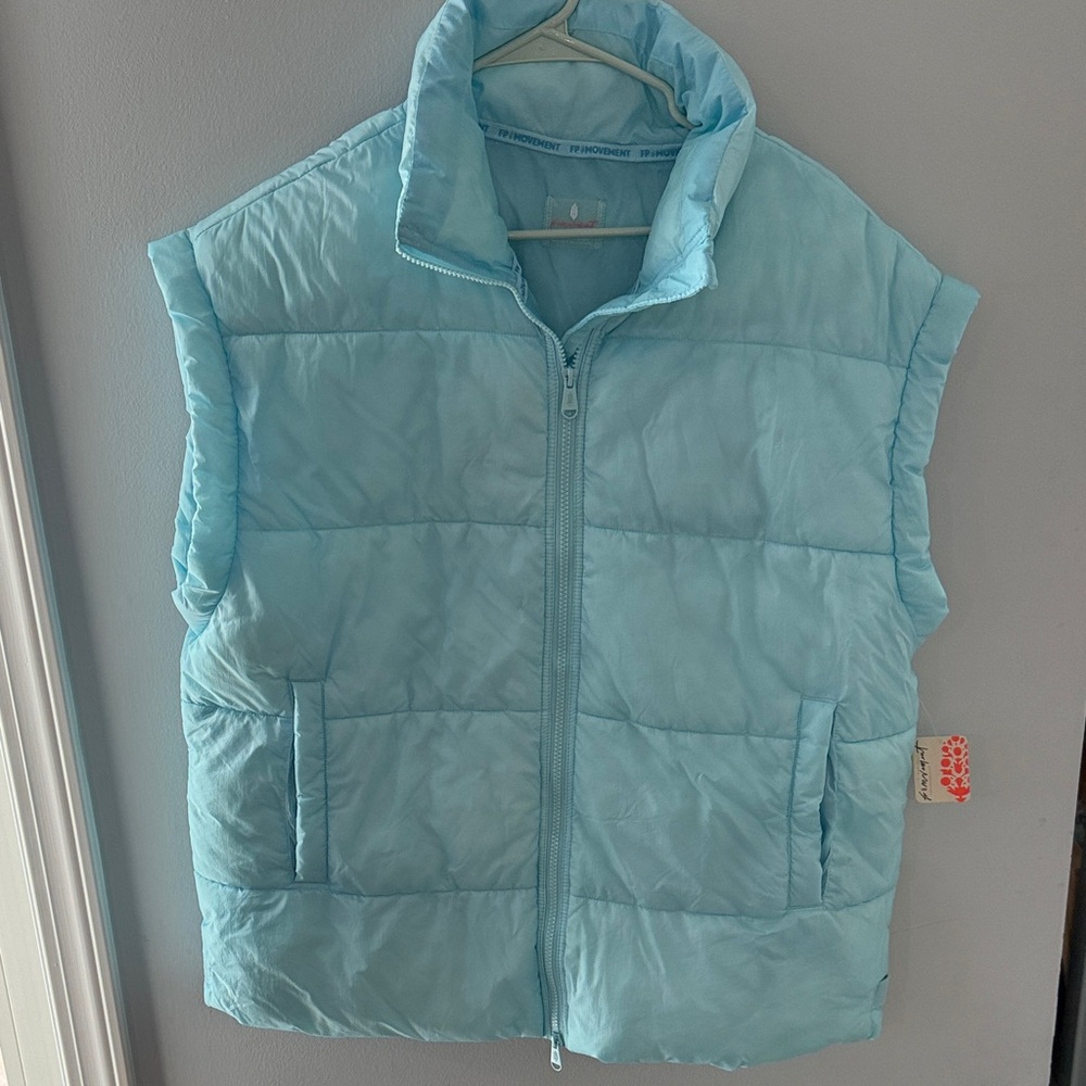FP Movement by Free People Sky High Blue In A Bubble Vest - Picture 1 of 5